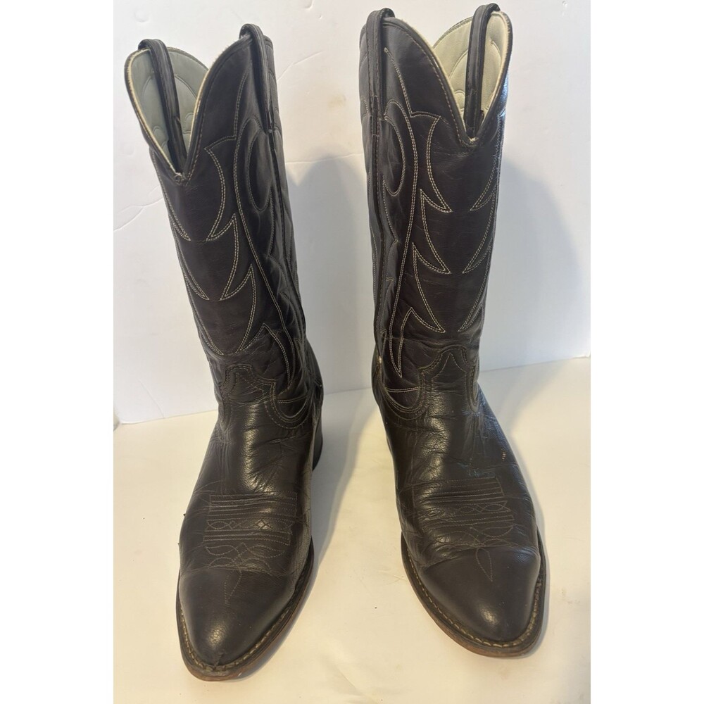 Durango cowboy boots Size 10 E Made In USA Dark Brown Western Rodeo Work 02043